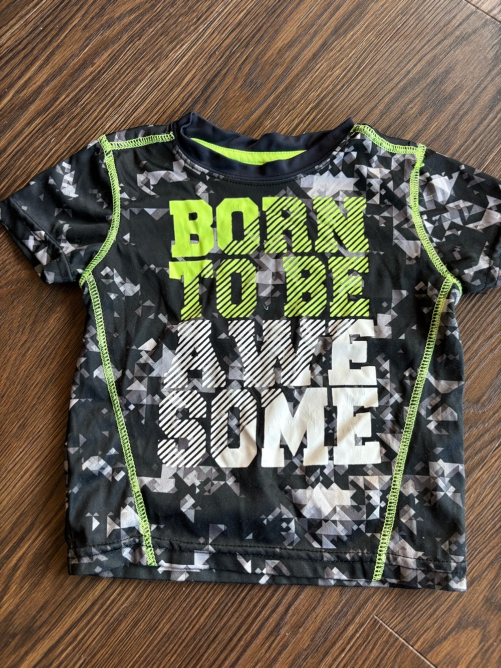 Energy Zone Black & Neon Green 'Born To Be Awesome' Short Sleeve Tee